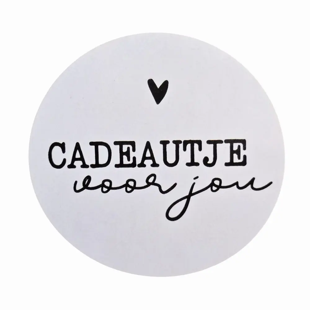 Kadootje voor jou Stickers - Voeg een Vleugje Vreugde Toe aan Je Geschenken, Set van 5-stuks Ø 40mm