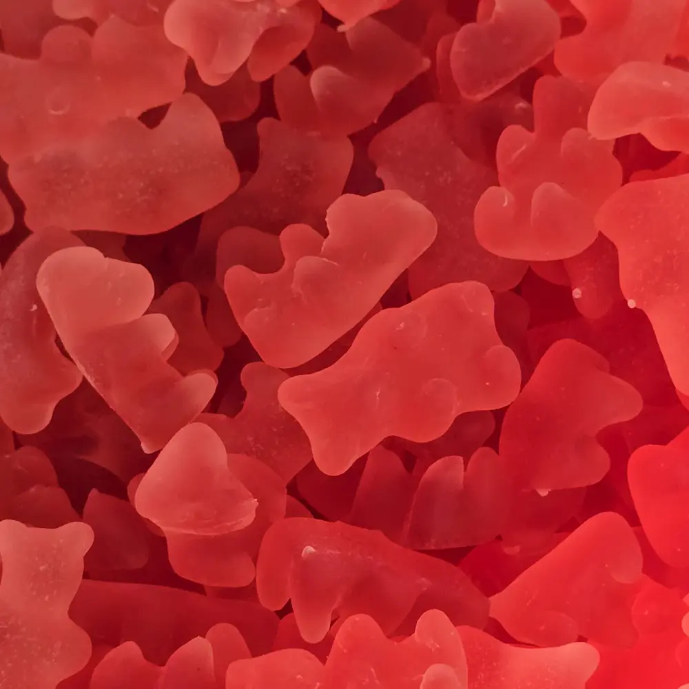 Rode vegan jellybeertjes – plantaardig, gelatinevrij en glutenvrij 100 gram