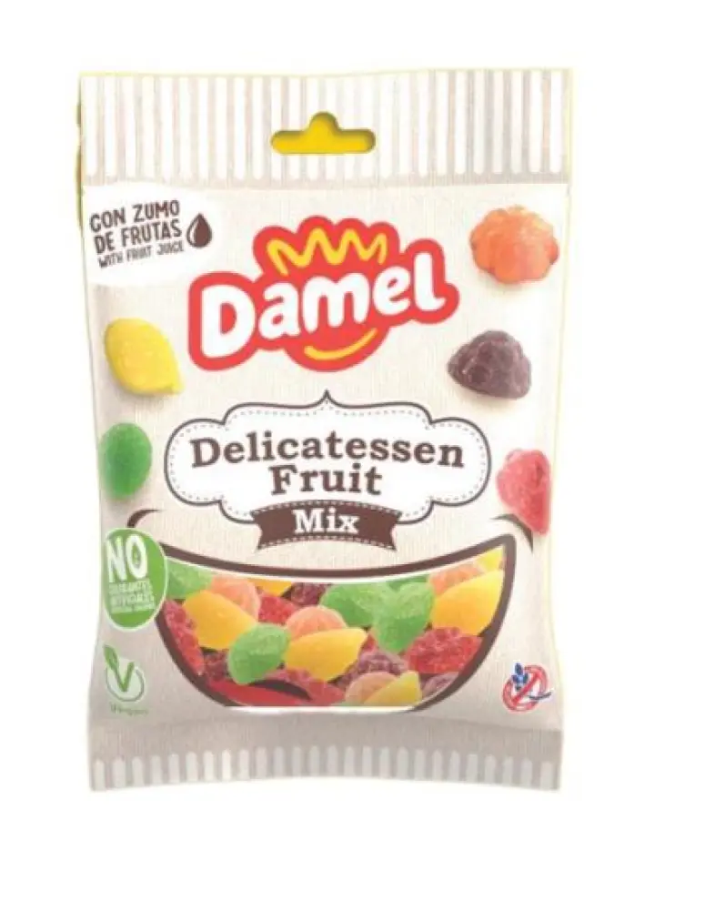 Damel Delicatessen Fruit Mix – Vegan fruitige snoepjes met vruchtensap (135 gram)