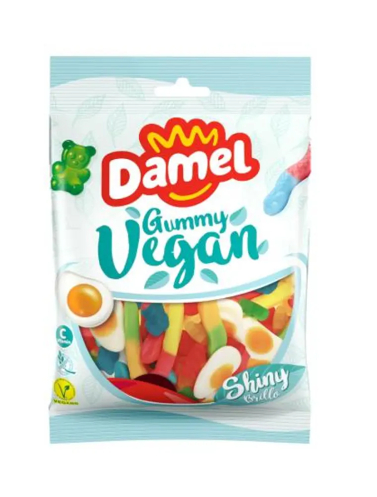 Damel Gummy Vegan – Vegan fruitgummies met beertjes, wormen en kersen (135 gram)