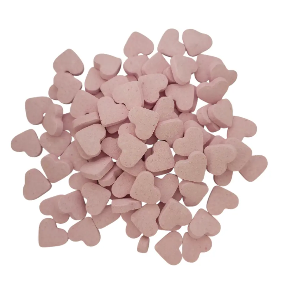 💕Roze Dextrose Hartjes –  Halal Snoepjes met Aardbeiensmaak (100 gram)