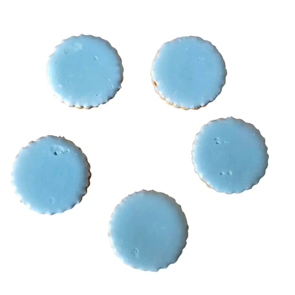 💙 Blauwe Likkoekjes – Krokante Koekjes met Vanilleglazuur (10 stuks)