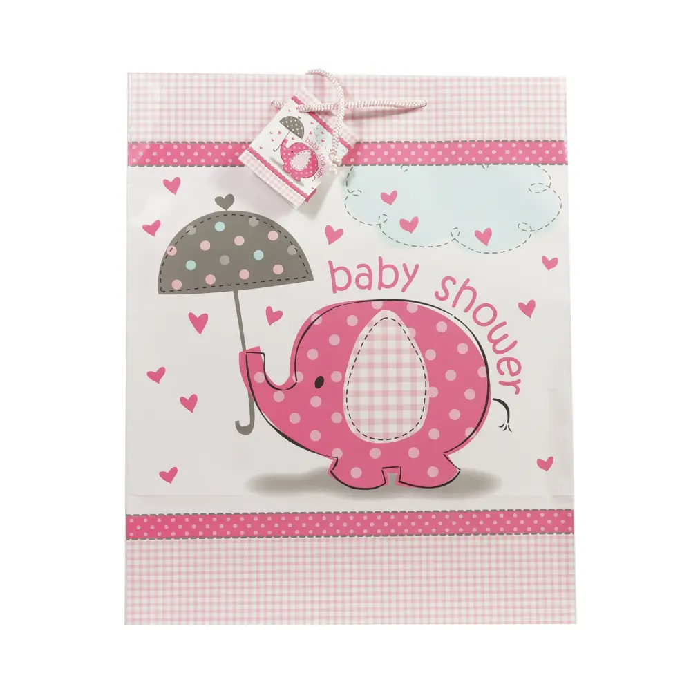 Cadeautas babyshower roze olifant