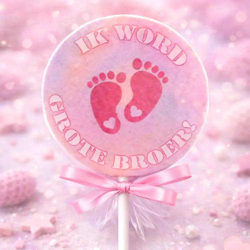 Traktatie lolly gepersonaliseerd met tekst 🍭 