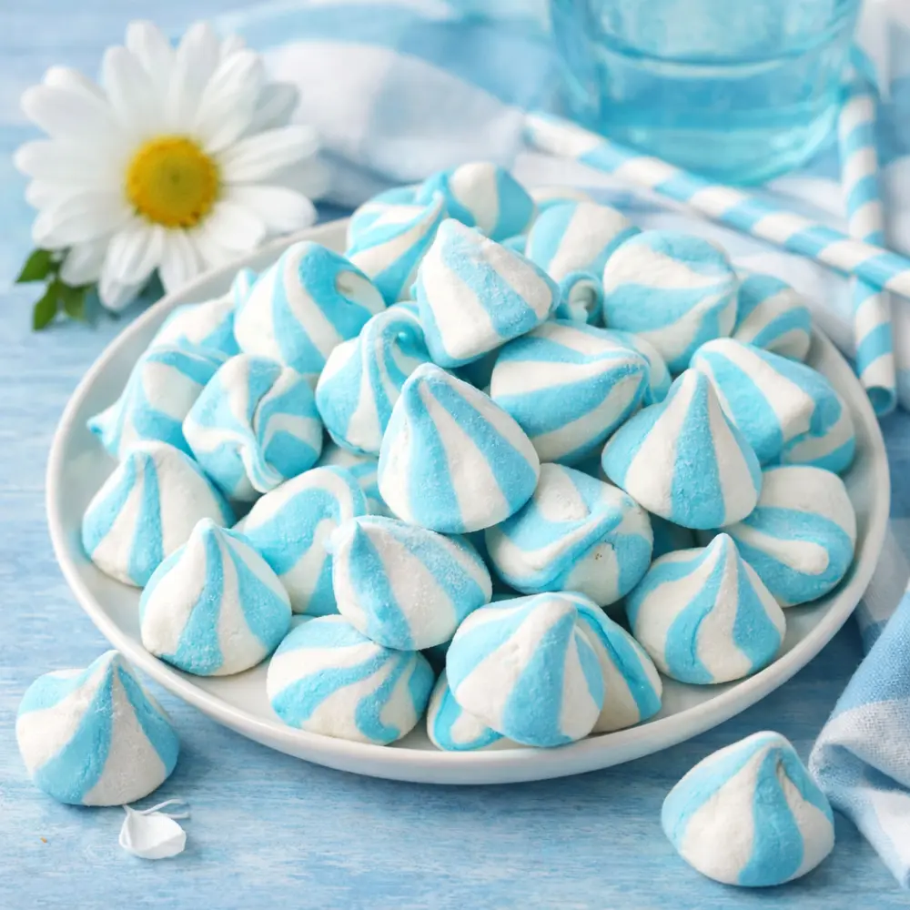 Fini bosbes Marshmallows in Elfenhoedvorm BLAUW  5-stuks