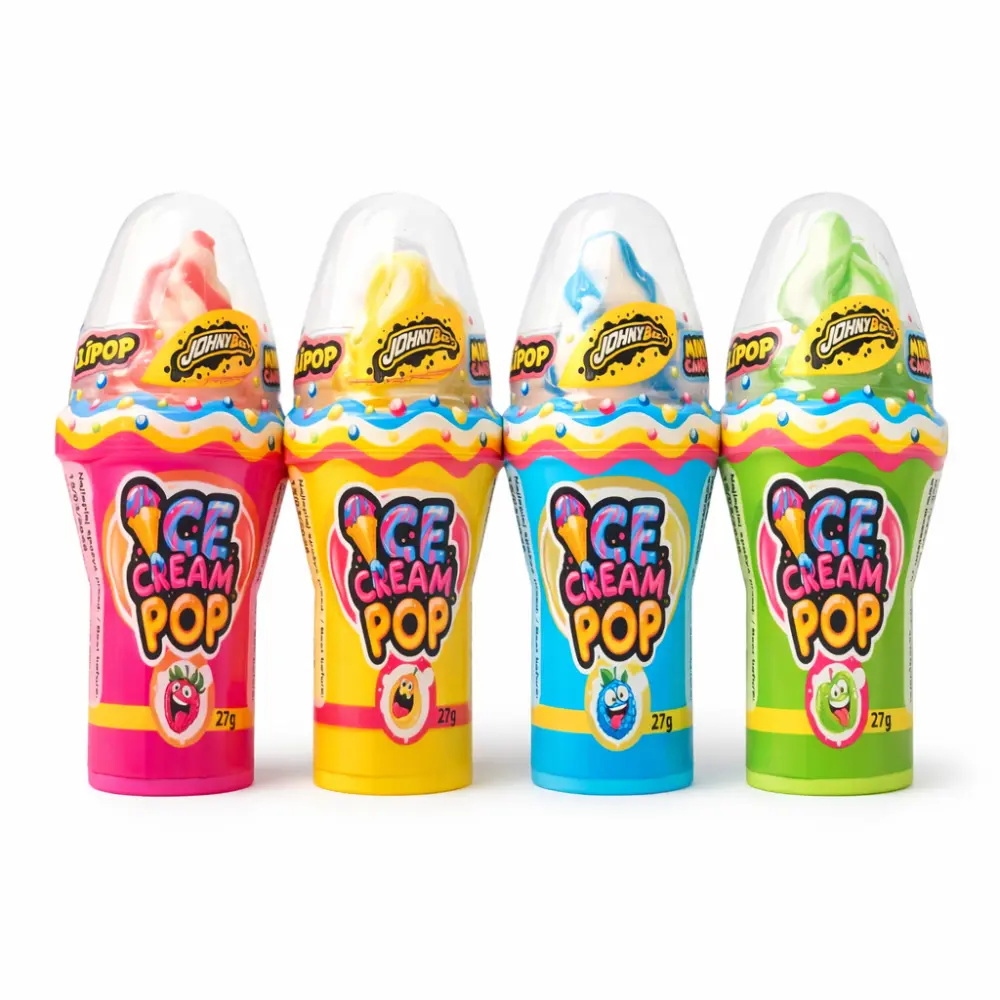 🍦 Softijs Lolly met Dip Balletjes – Assorti Kleuren | IJsjes Lolly 12 cm