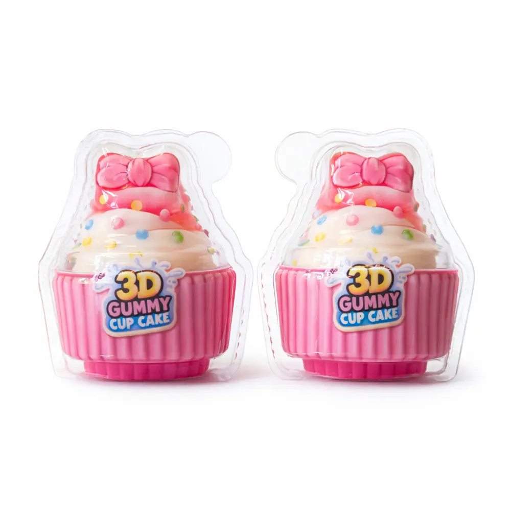 🧁 3D Gummy Cupcake met Vloeibare Vulling – Candy Table Favoriet