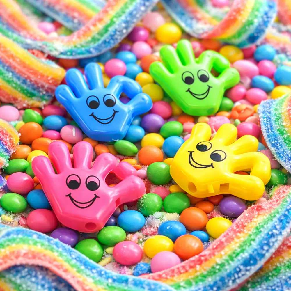 Emoji fluitjes neon 5 cm – vrolijke uitdeeltraktatie voor feestjes