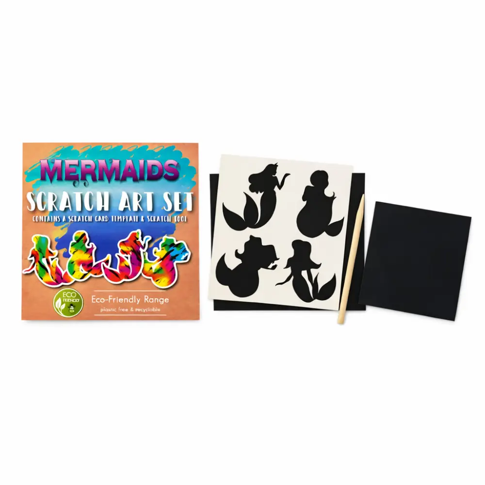 Zeemeermin Krastekening Set – Scratch Art Set met Regenboogkleuren