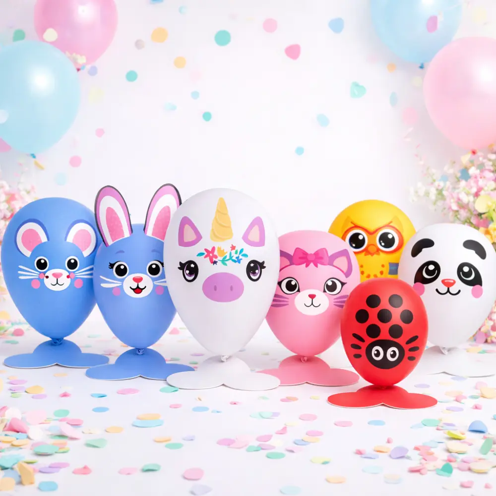 Dierenballonnen met gezicht – vrolijke ballonnen voor kinderfeestjes en traktaties prijs is per stuk
