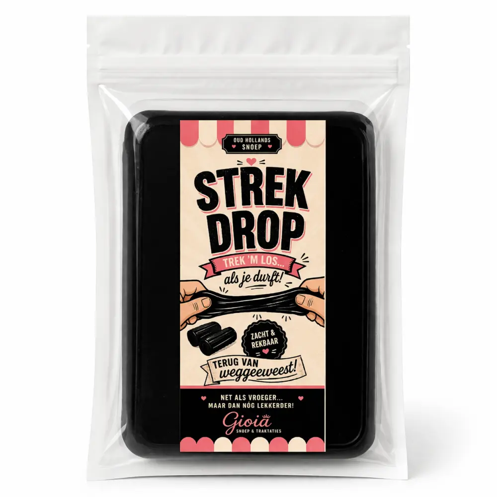 Strekdrop 150 gram – Oud Hollandse Trekdrop “Terug van weggeweest”
