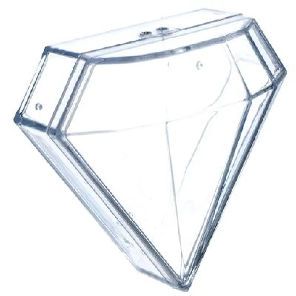 Plexi diamant doosje plat – transparant – 8x7x3,5 cm