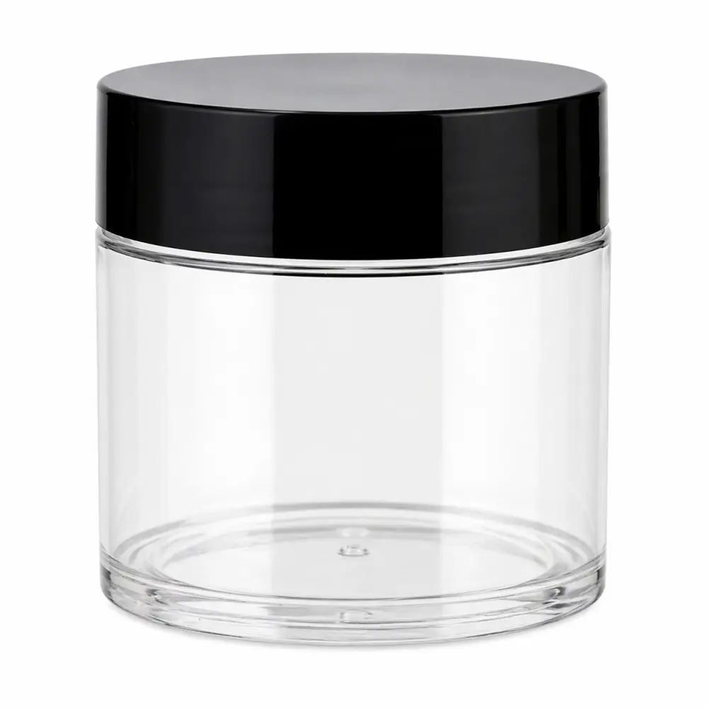 🖤 Transparant Potje met Zwarte Deksel – 30 Gram