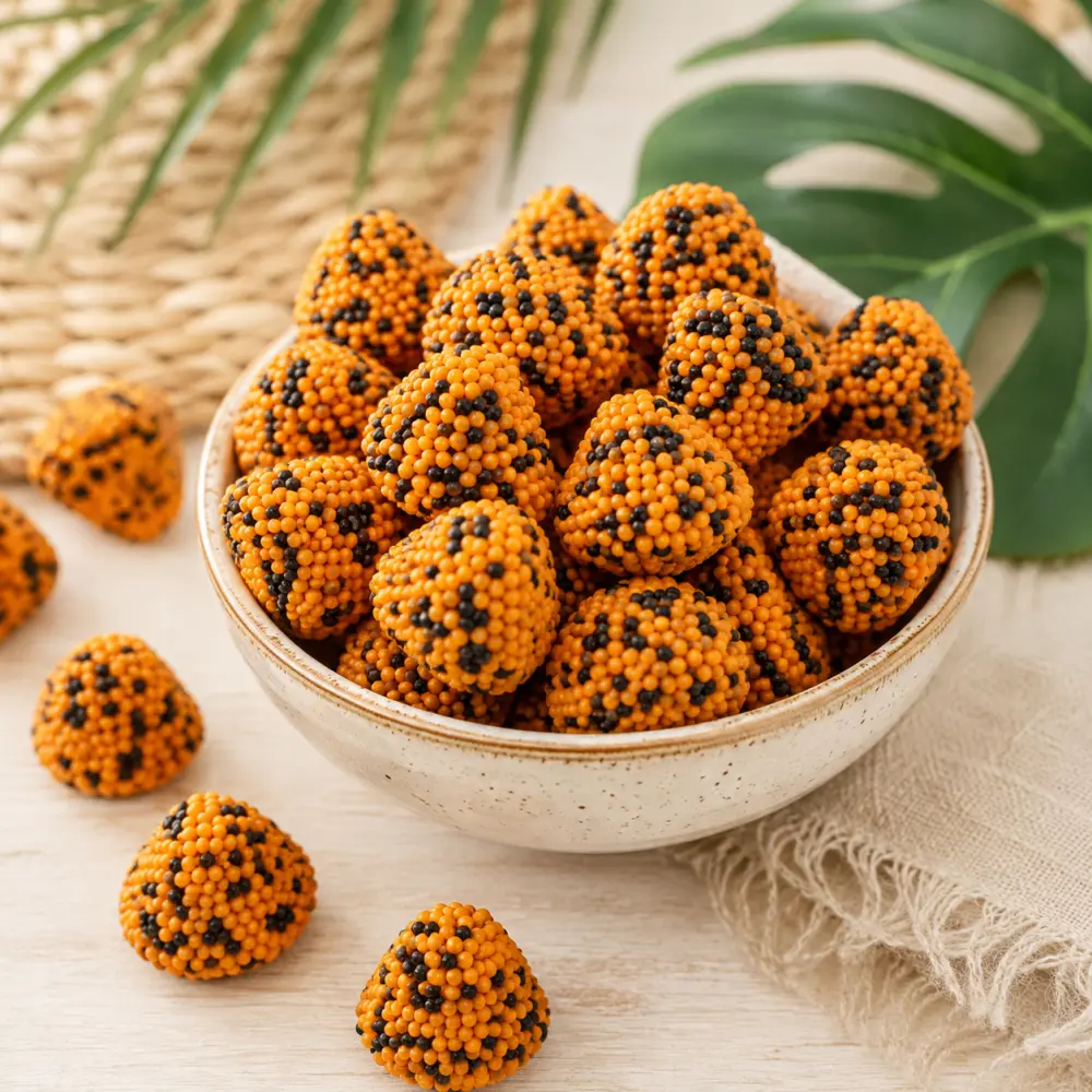 D'sito Oranje Zwarte Jelly Snoepjes | Snoep met Suikerpareltjes 100g