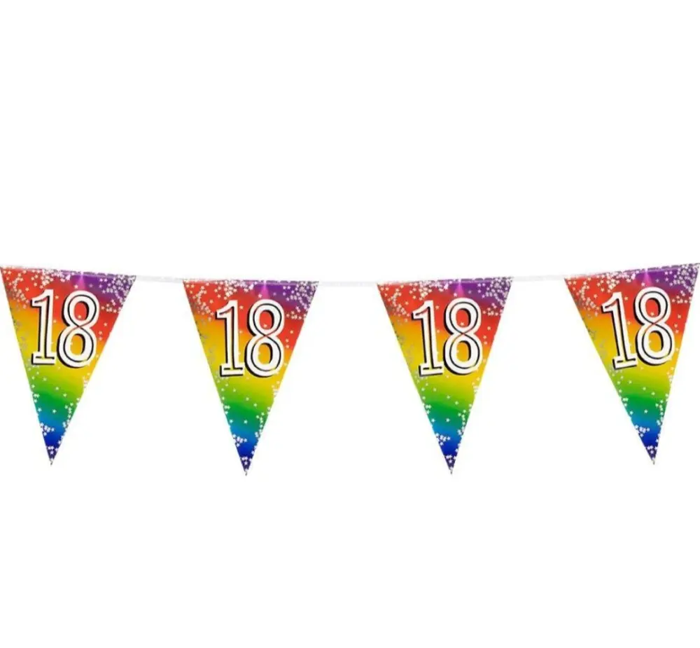 Vlaggenlijn 18 jaar regenboog