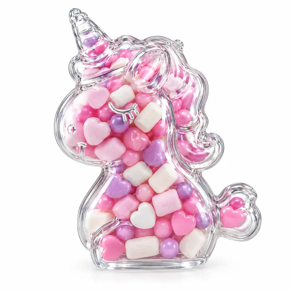 Snoepdoosje Eenhoorn Unicorn Transparant – 8 x 8 x 4 cm