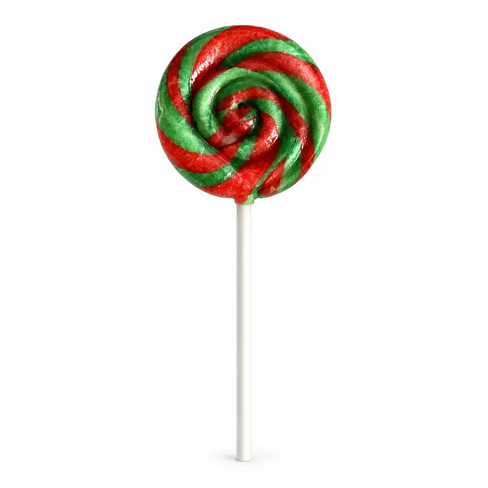 Rood-Groene Spiraallolly – Kerstlolly - per stuk