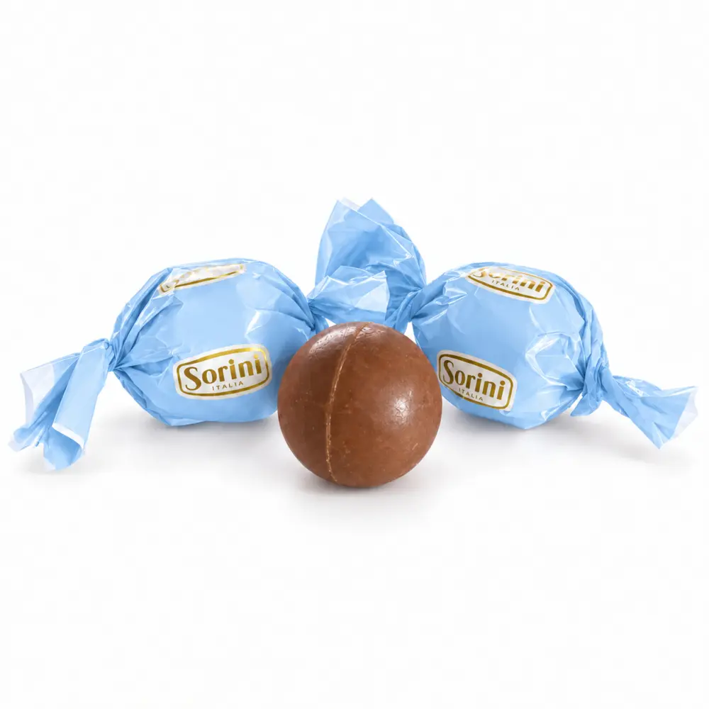 Sorini Melkchocolade Praline Lichtblauw met Hazelnootcrème - per stuk
