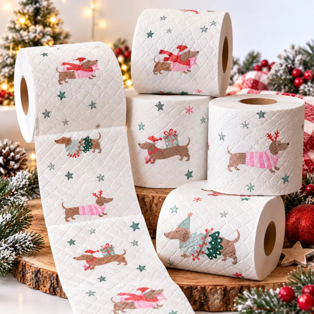 Kerst Toiletpapier met Teckels – 180 Vellen