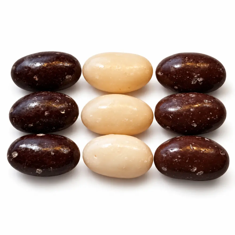 Chocolade Jellybeans Mix – Wit, Melk & Puur – 100 gram