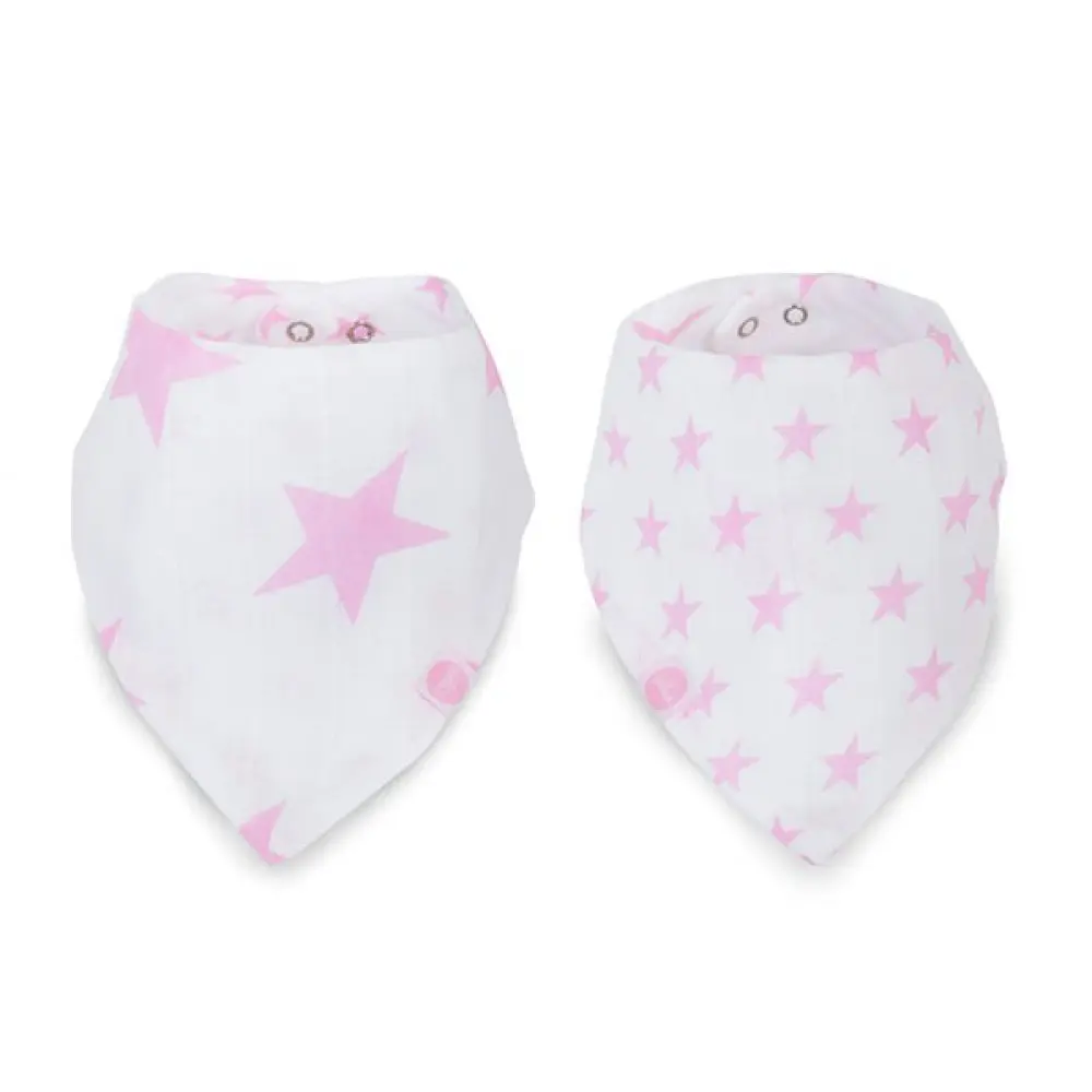 Jollein slab bandana hydrofiel Little star pink (2pack)