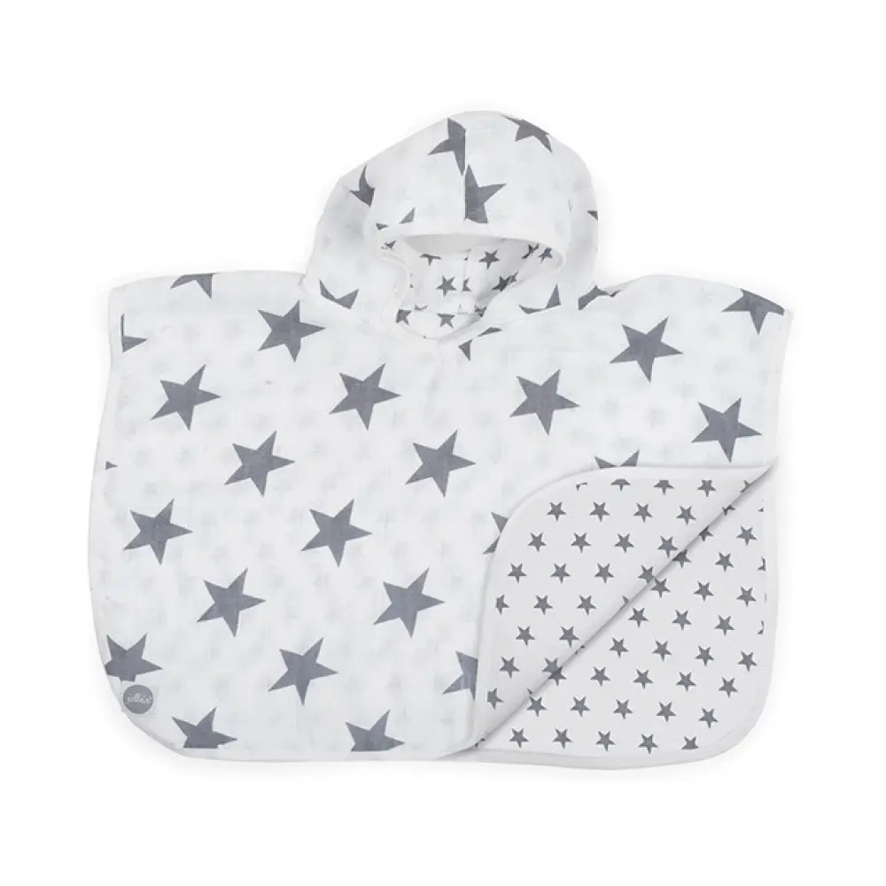 Jollein badponcho hydrofiel 45x60cm Little star anthraciet