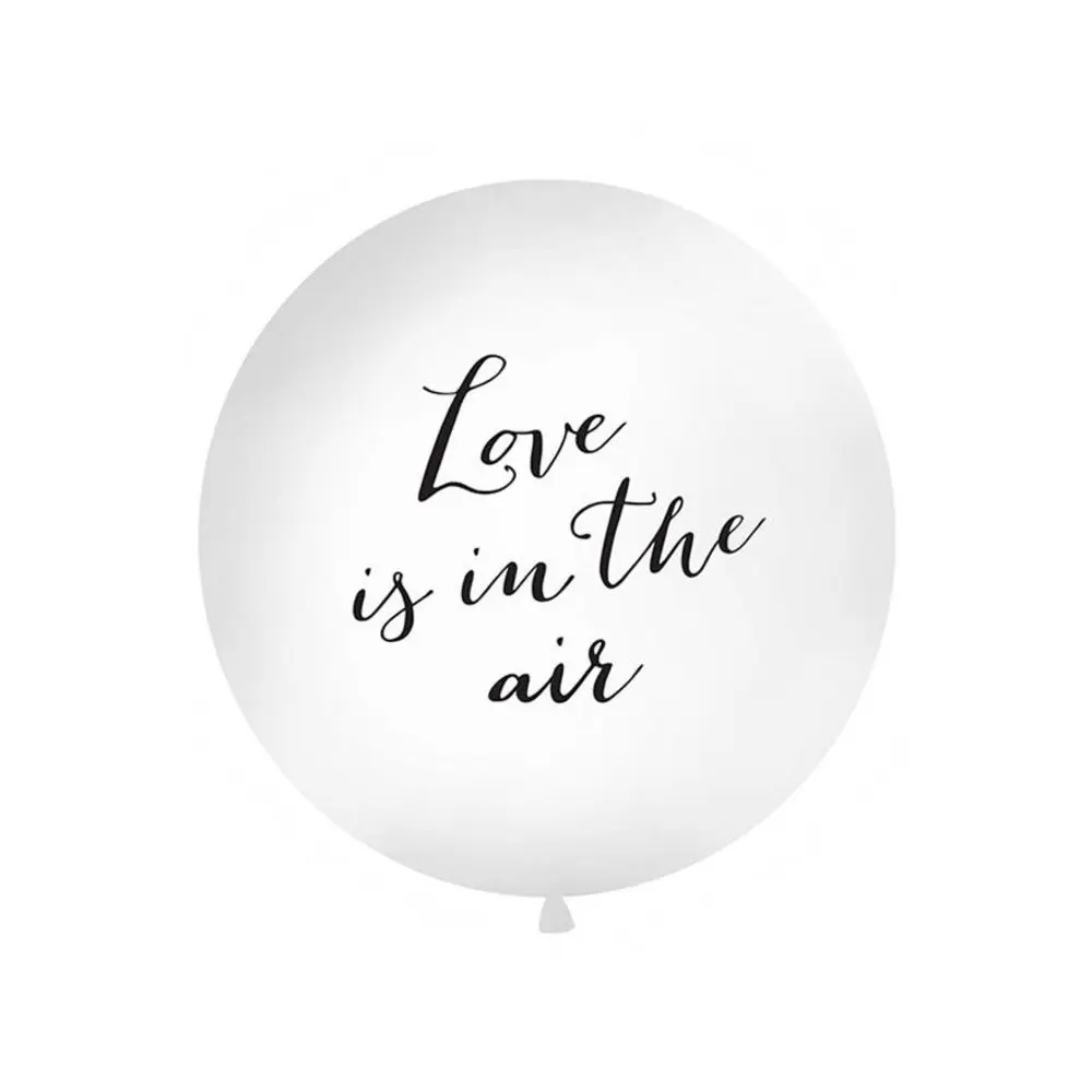 XXl Ballon kleur wit met tekst Love is in the air