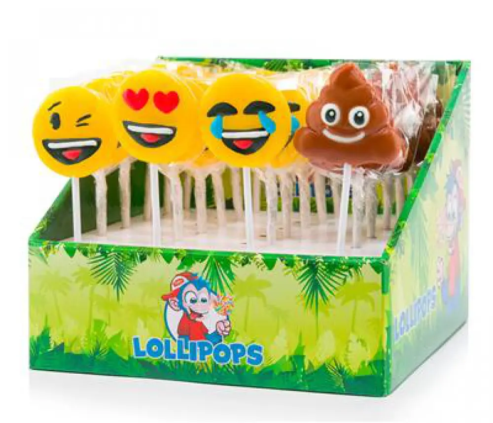 Emoji lolly 4 verschillende uitdrukkingen prijs is per stuk