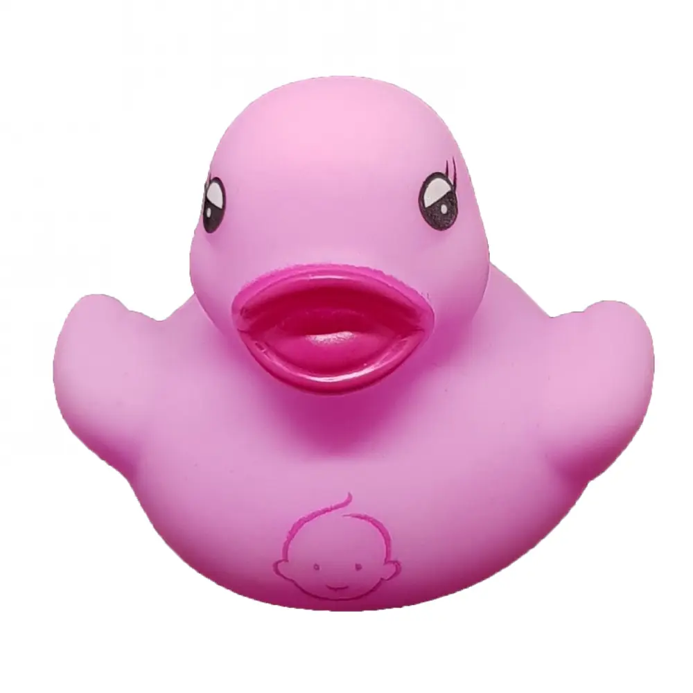 Roze Badeend met Babyhoofdje – 5 cm