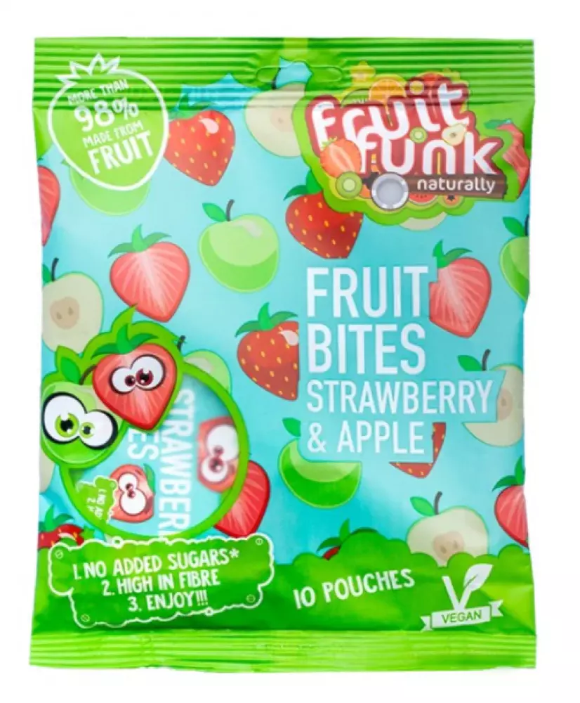 Fruitfunk Fruit Snoepjes: Verantwoorde Traktatie voor Kinderen Strawberry / Apple 10-stuks (HALAL)