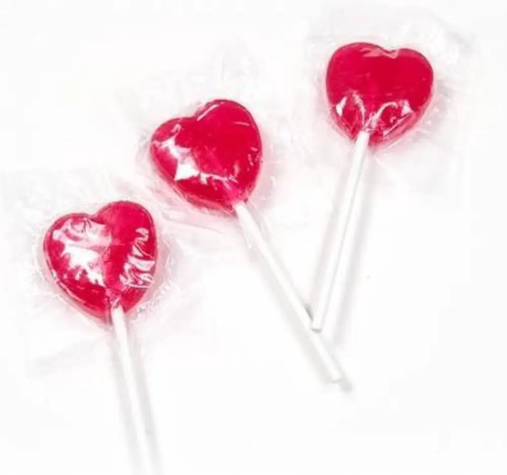 Hartjes lolly - rood 12 gram per lolly