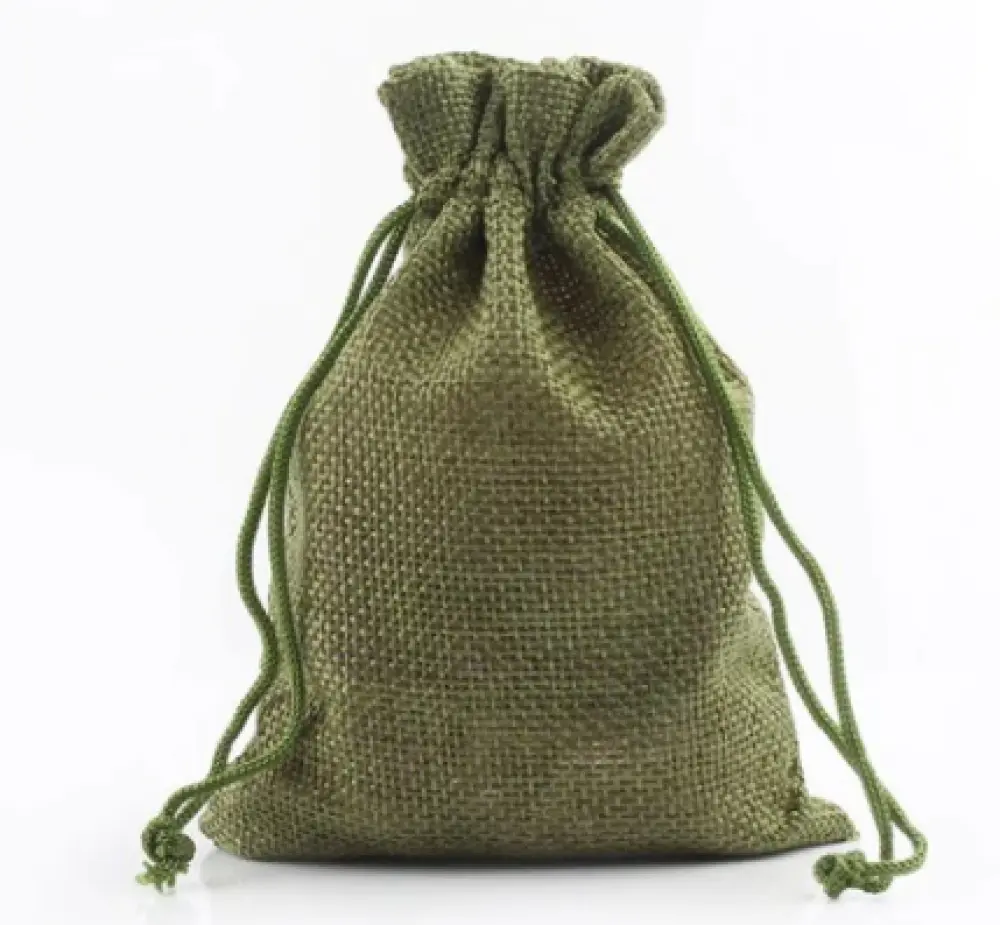 Jute zakje afmeting Ca 10x14 kleur groen