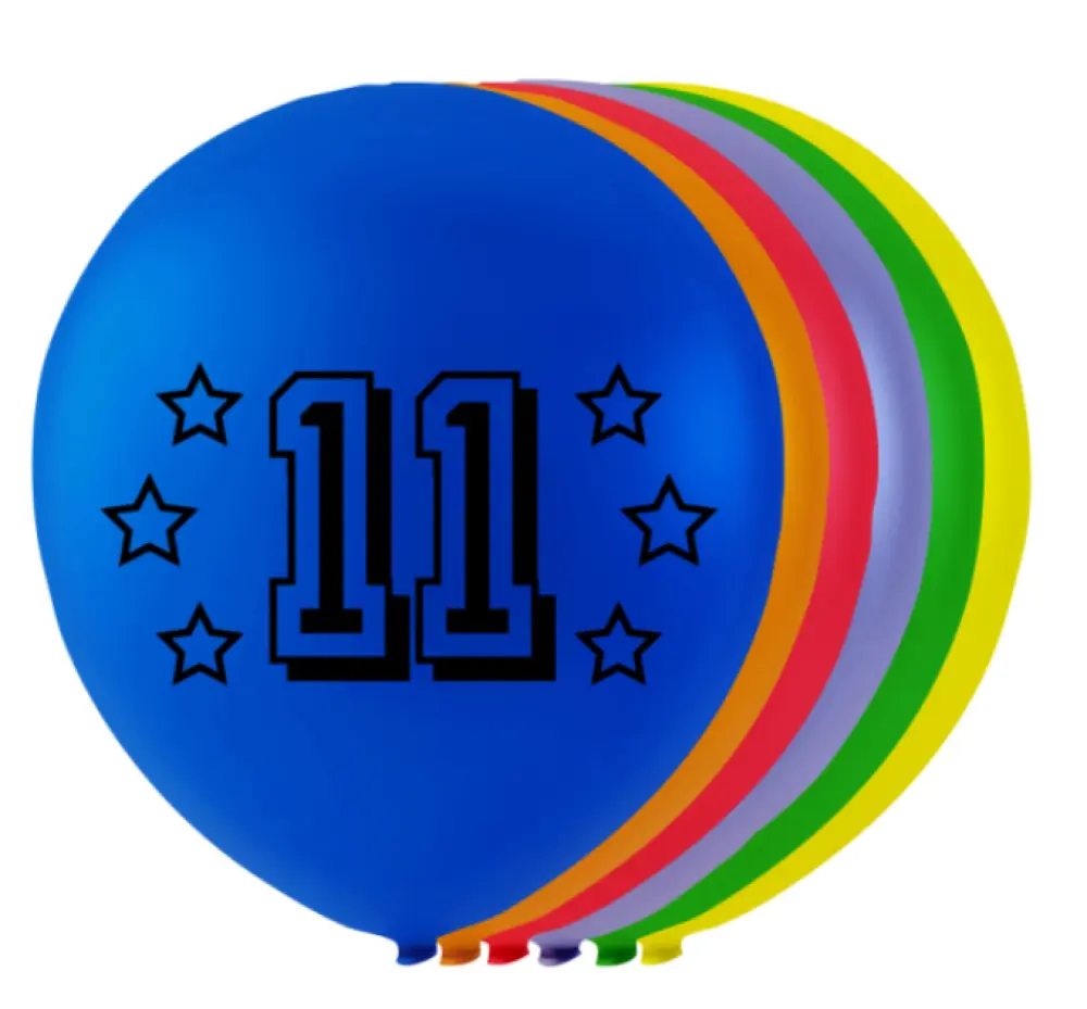 Ballonnen cijfer 11 - 8 stuks 26cm