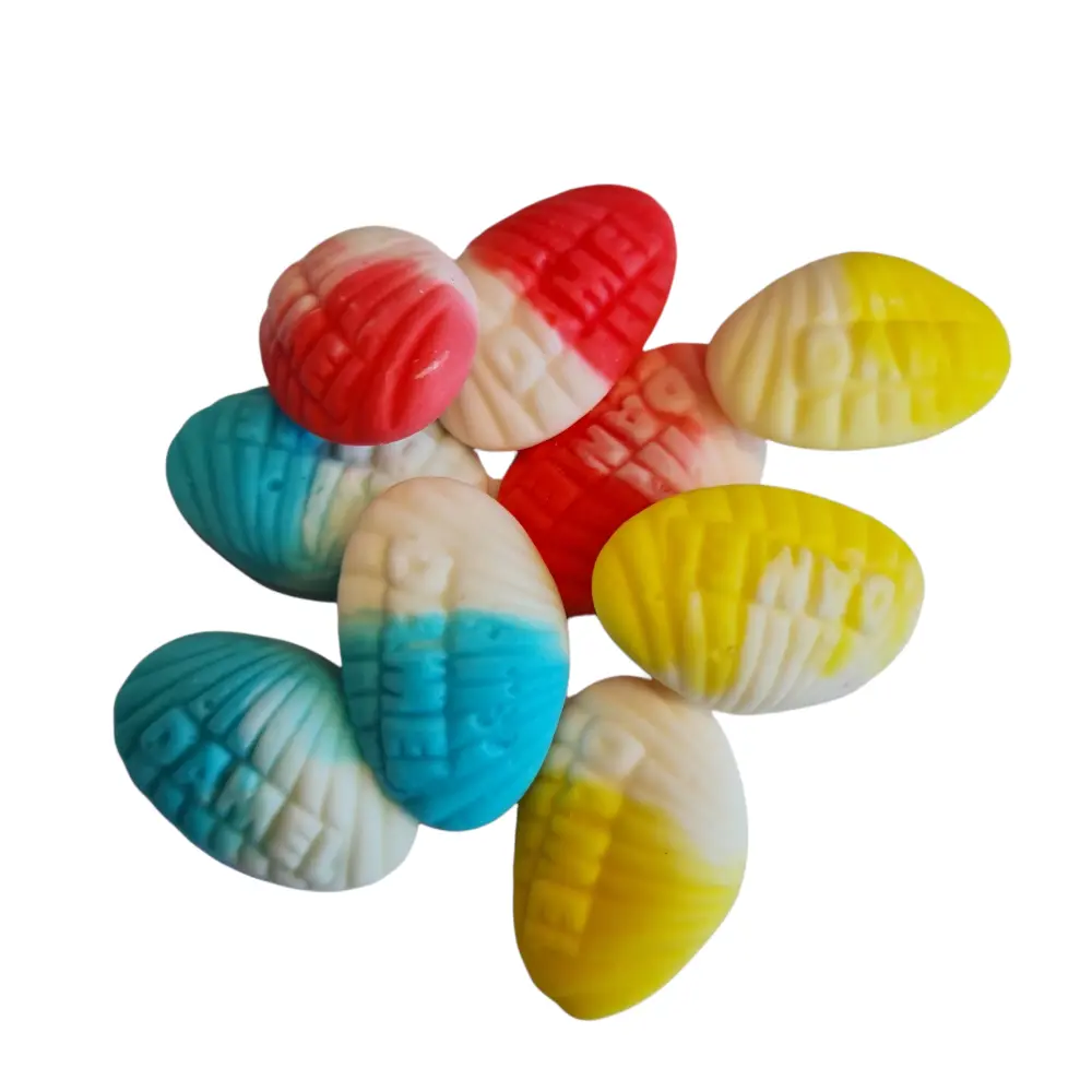 Zachte Schelpensnoepjes – Een Heerlijke Traktatie in Drie Kleuren 100 gram