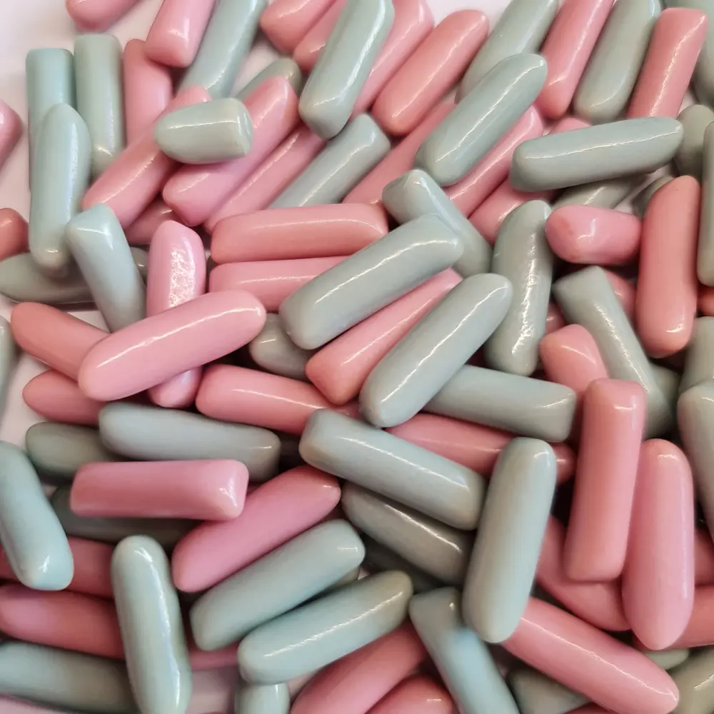 Gender reveal snoep kauwbonbons roze-blauw snoepjes 100 gram Halal