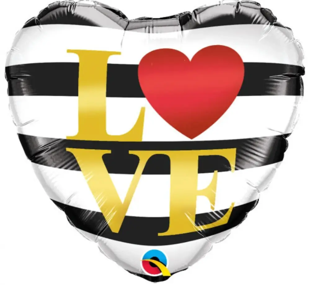 Hart Folie-ballon 45 cm met tekst LOVE