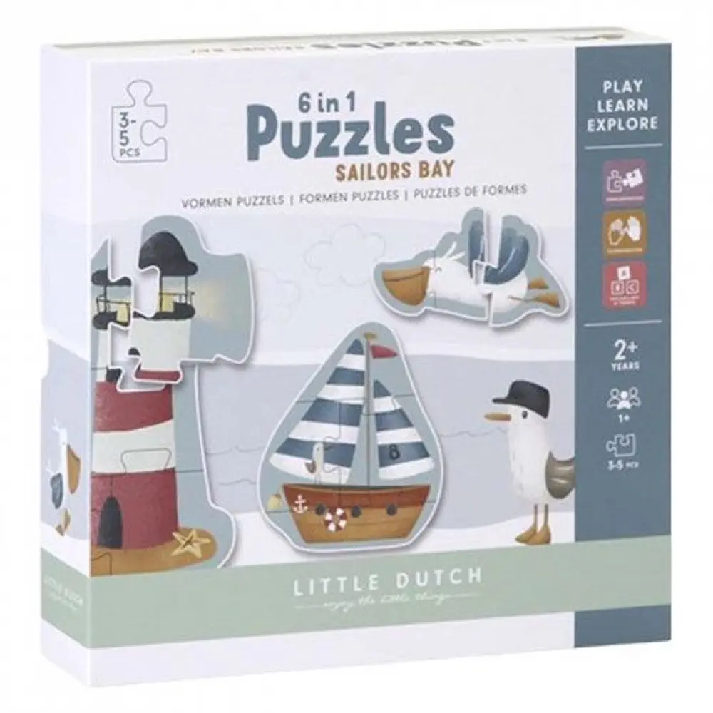 Puzzel 6 in 1 de avonturen van de zeemeeuw.