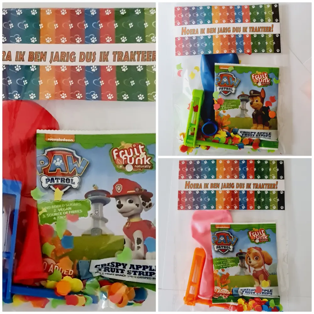 Kant en klare Paw Patrol traktatie met een gezond snoepje