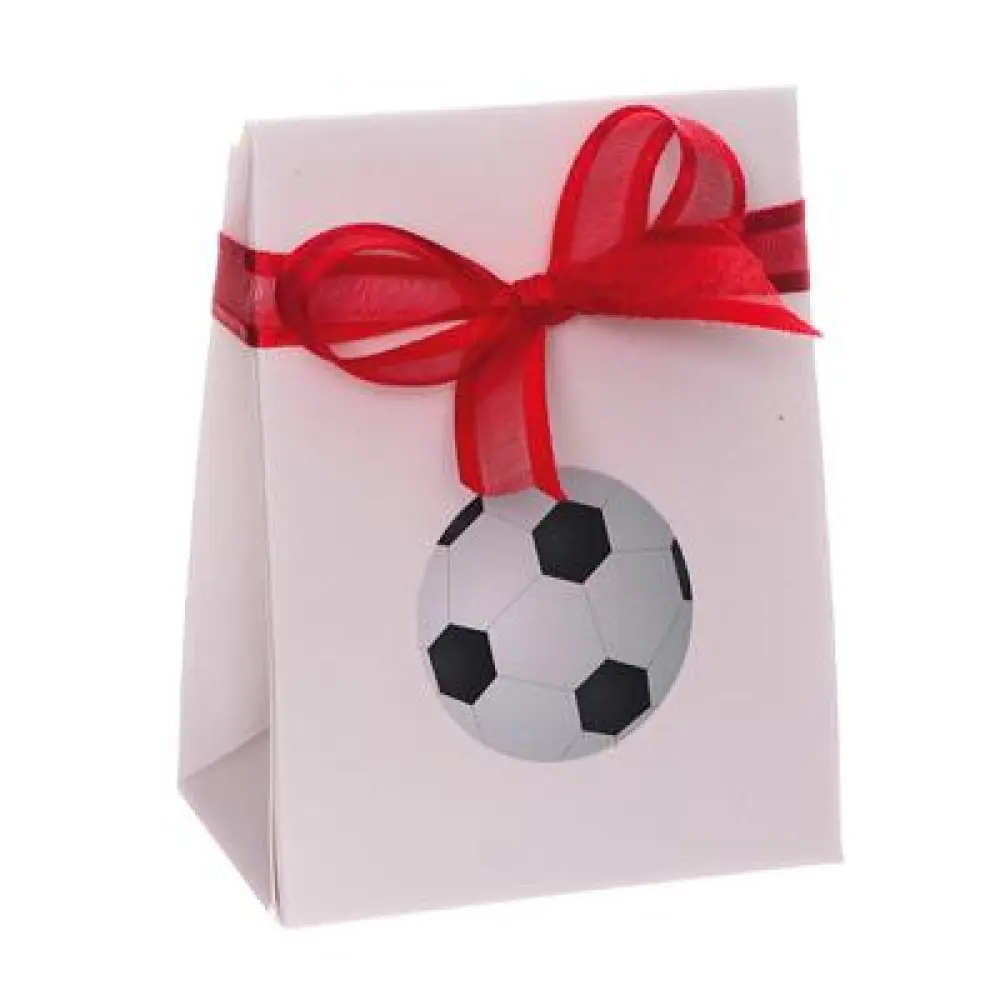 Voetbalfan Snoepdoosje met Voetbalsticker Wit - 6x8 cm