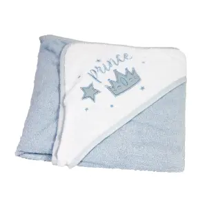 Badcape blauw/wit met de tekst Prince