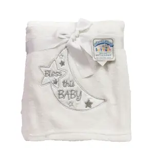 Soft Touch fleece deken met de tekst Bless this Baby