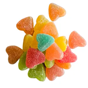 Suikerhartjes Jelly – Regenboogkleuren (2,5 cm – 100 gram)