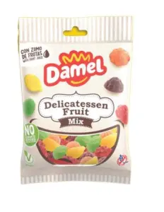 Damel Delicatessen Fruit Mix – Vegan fruitige snoepjes met vruchtensap (135 gram)