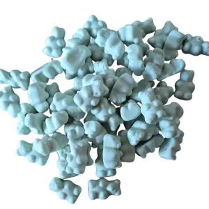 💙 Vegan Gecertificeerde Beertjes Schuimpjes – Lichtblauw zachte snoepjes met kersensmaak (100 gram)