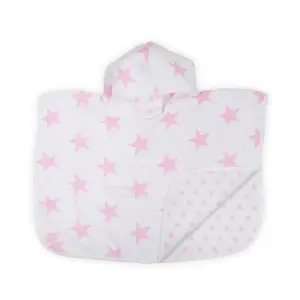 Jollein badponcho hydrofiel 45x60cm Little star pink