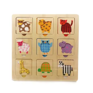 Houten puzzel met open vakjes