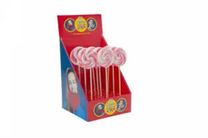 Spiraal lolly roze - 7 cm - per stuk.