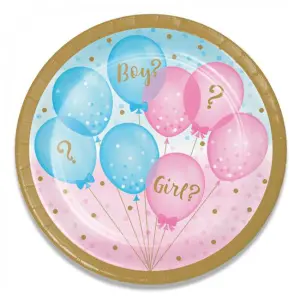 Gender reveal bordjes karton 18cm
