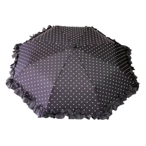 Dames paraplu opvouwbaar - zwart/wit