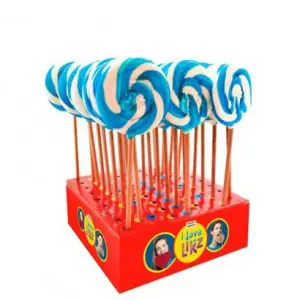 Spiraallolly blauw/wit - 7 cm - per stuk